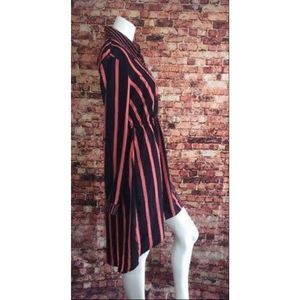 Stripped high low dress